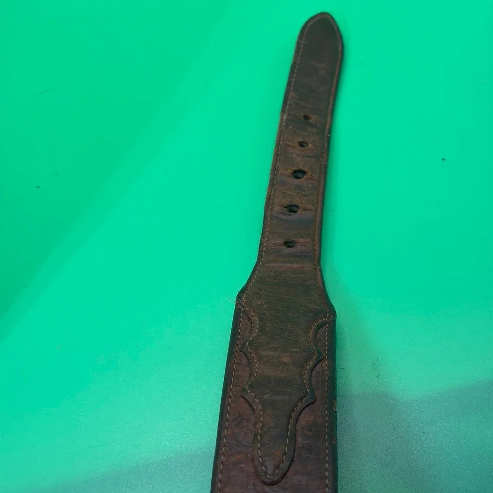 Vintage 70s Western Brown Leather Belt Mens 39